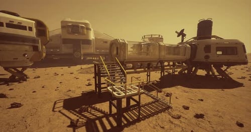 Exploring Advanced Habitats on a Distant Planet Under a Dusty Sky