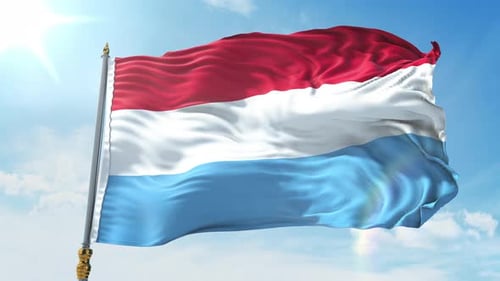 Realistic National Flag Waving Animation on Sunny Day