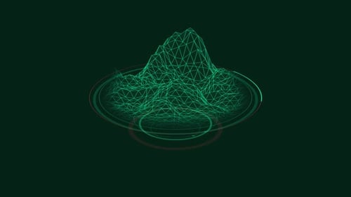 HUD para interfaz de ciencia ficción con paisaje de estructura alámbrica