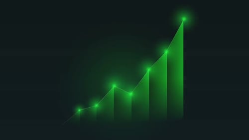 green arrow rising, green graph increasing animation 4k