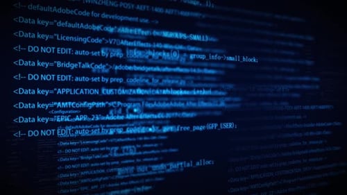 Scrollender Programmcode auf der Computernetzwerkschnittstelle