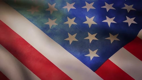 Realistic Waving American Flag Loop Background