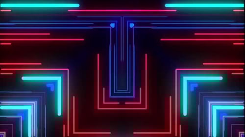 Dynamic Neon Geometric Light Pattern Animation