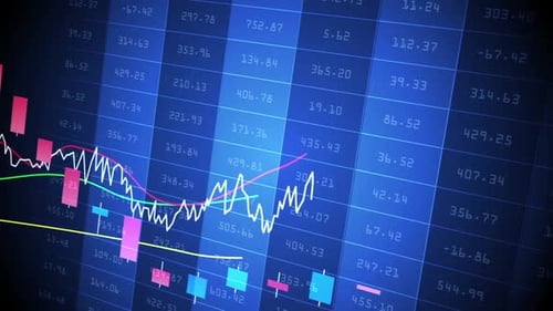 Digital Stock Market Chart with Candlestick Patterns