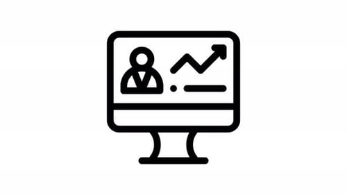 User Profile and Business Growth Chart Icon Animation