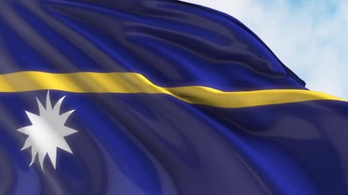 Nauru-Flagge weht