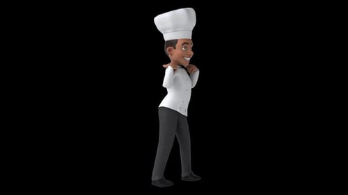 Fun 3D cartoon chef (with alpha channel)
