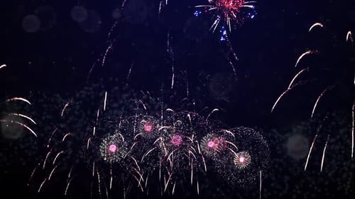 Colorful Night Sky Fireworks Display for Celebrations