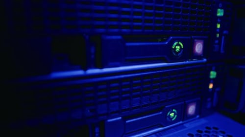 LED Indicators on Supercomputing Equipment in Data Center