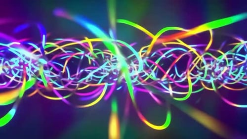 Leuchtende Neonlichtwellen, abstrakter Bewegungshintergrund