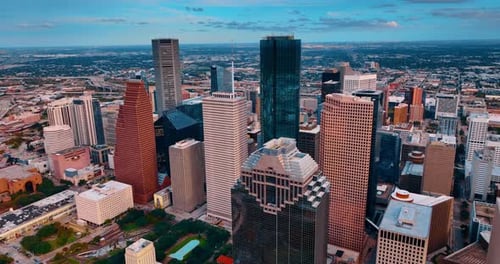 Beautiful design of the high-rises in Houston downtown, Texas, USA.