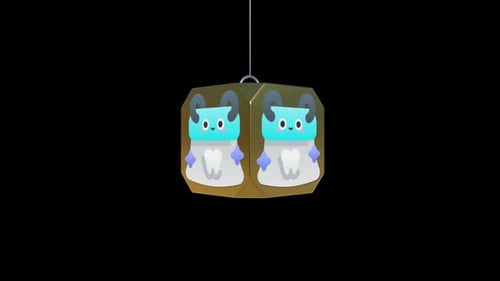 Shattering Golden Box Revealing Cute Monster Character