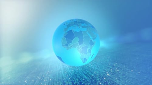 Animated Digital Globe Highlight on Sudan