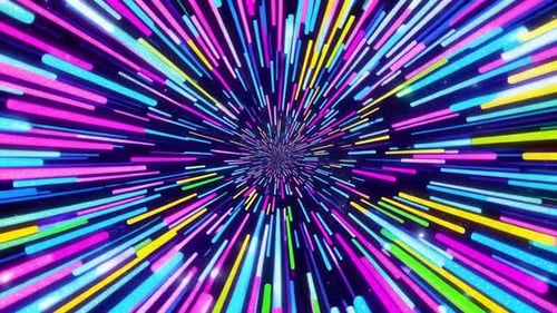 Boucle Hyper Tunnel Warp Speed lumineuse au néon coloré