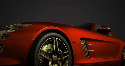 Animated Luxury Sports Car in 3D Rotation