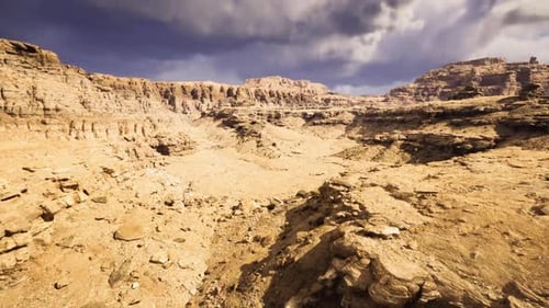Desert Canyon Landscape Layered Sandstone with Rugged Mountain Features