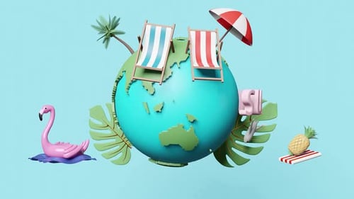 Tropische Sommerglobus-Illustration
