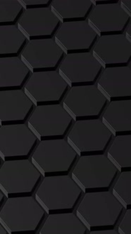 Animated Black Hexagons Abstract Geometric Background Loop