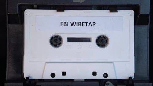 Enregistrement d'écoutes téléphoniques du FBI sur cassette Audio, cassette intéressante et jouable, gros plan