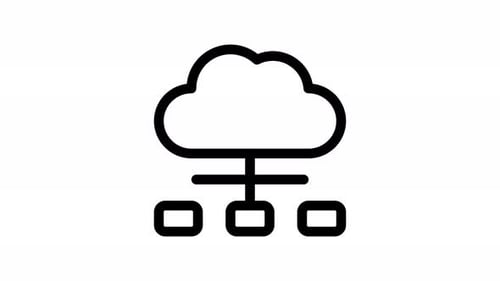 cloud computing line icon animation
