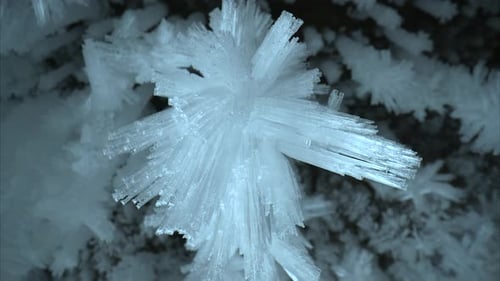 Closeup of Blue Ice Crystals in a Frozen Cave Smooth Slider Movement