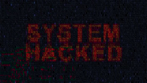 System Hacked with Digital Numbers Background Animation