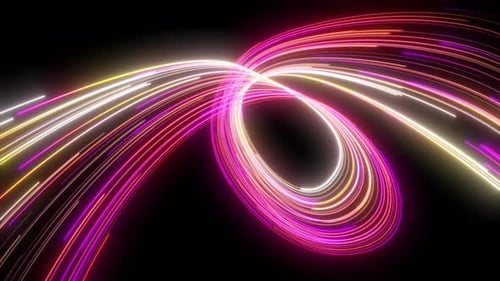 Dynamic Abstract Neon Light Trails Loop Background Animation