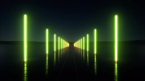 Looping Neon Light Tunnel Abstract Background