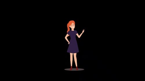 2D Female Character Animation Alpha Channel