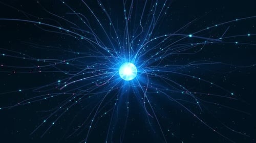 Neuronales Netzwerk Sphäre Künstliche Intelligenz Kern Verbundene Verzweigung Digitale Leitungen Neural