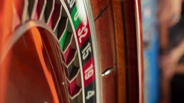 Vertical Screen: Spinning Roulette Wheel with a Ball Stopping at Number ...