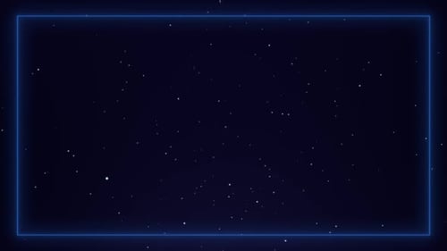 Blue Neon Frame and Particles