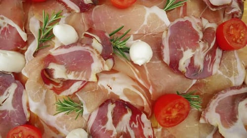 Raw Ham Top View