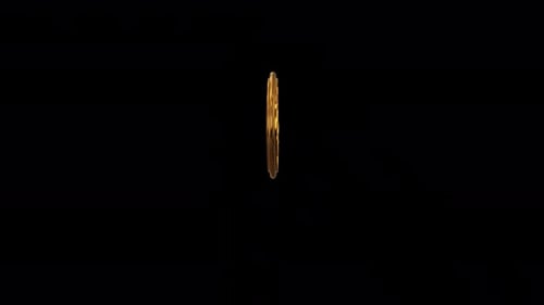 Animated Golden Dollar Coin Rotation on Black Background