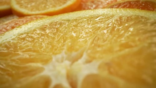 Bright Macro Shot of Sliced Orange Citrus Fruit