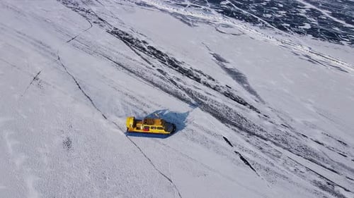 Hovercraft Glides Over Baikal's Ice Northern Nature's Marvel Hovercraft Unusual Mode Transport Ice