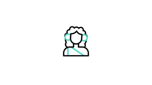 Minimalist Animated Outline Icon of a Person