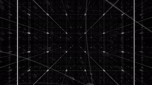 3D-Gitter Unendliche Weltraumschleife Schwarz und Weiß
