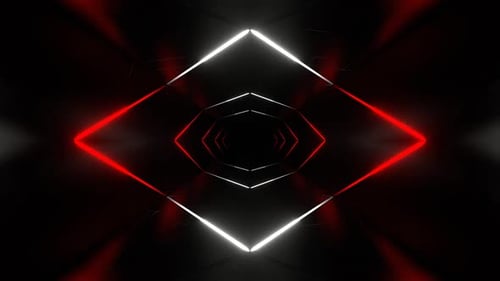 Red And White Neon Light Tunnel Background Vj Loop In HD