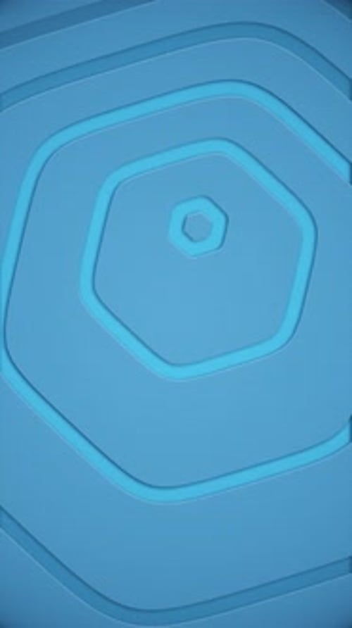 Animated Blue Hexagon Geometric Expanding Background