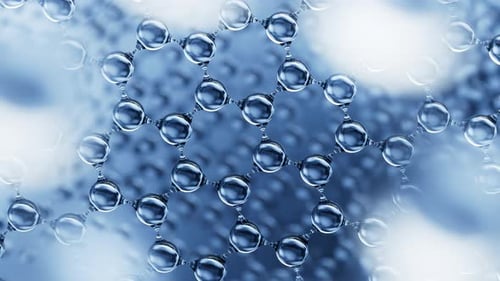 3D rendering animation Abstract molecules structure design looping