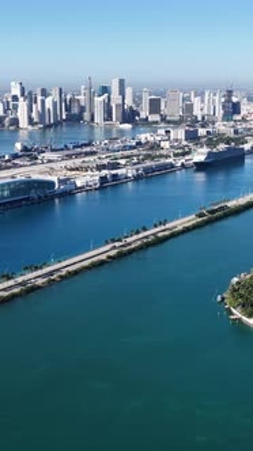 Miami Beach Skyline At Miami Beach In Florida United States.