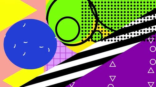 Retro Abstract Memphis Style Design Pattern Background Geometrical Shapes of Vintage Colors