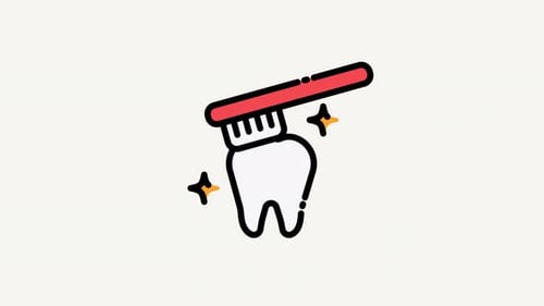 Clean Toothbrushing Animated Icon for Dental Hygiene