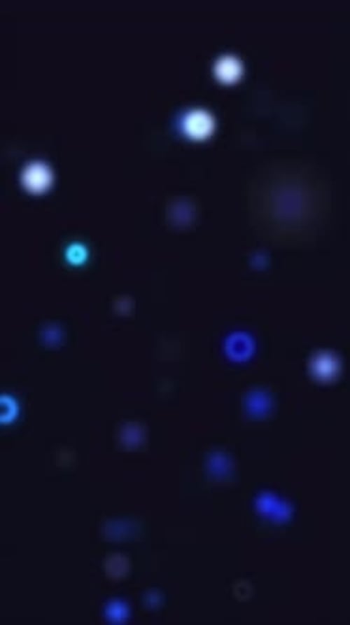 Abstract Floating Blue Particles Bokeh Background