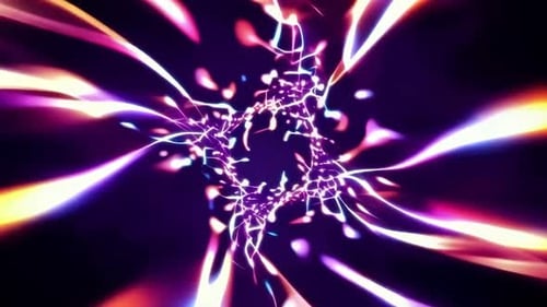Abstract Neon Energy Streaks VJ Loop Motion Graphic Backgrou