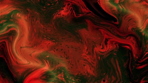 Abstract Fluid Red and Green Liquid Swirl Motion Background