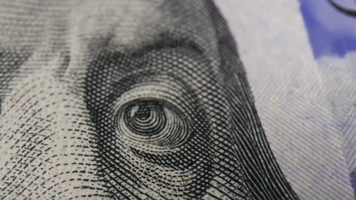 Macro Details of a United States Hundred Dollar Bill