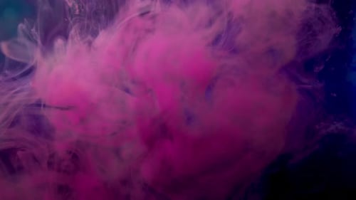 Dramatic Swirls of Pink and Blue Ink