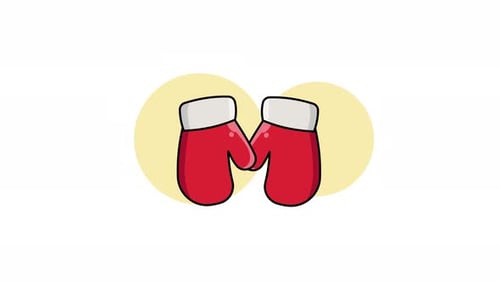 Animated Red Winter Mittens Icon